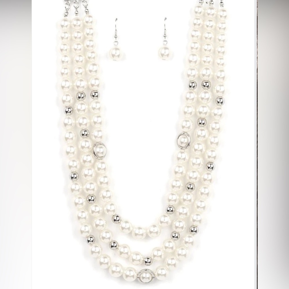 Needs No Introduction pearl and silver necklace